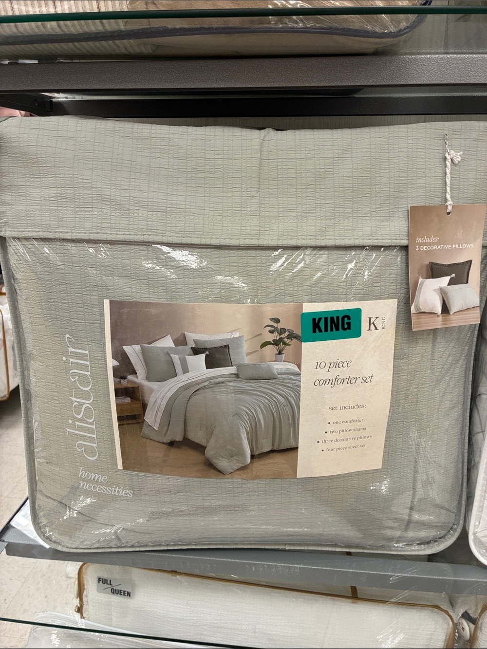 King 10-Piece Comforter Set - Sage Green